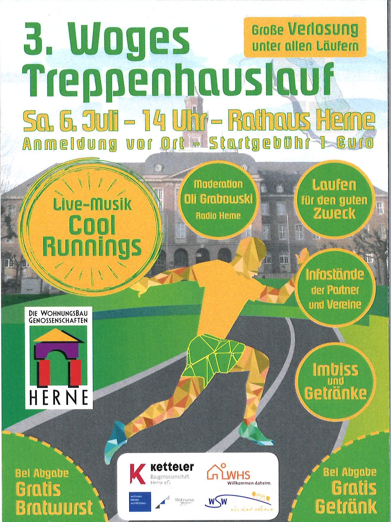 Plakat vom 3. Herner Treppenhauslauf 2019